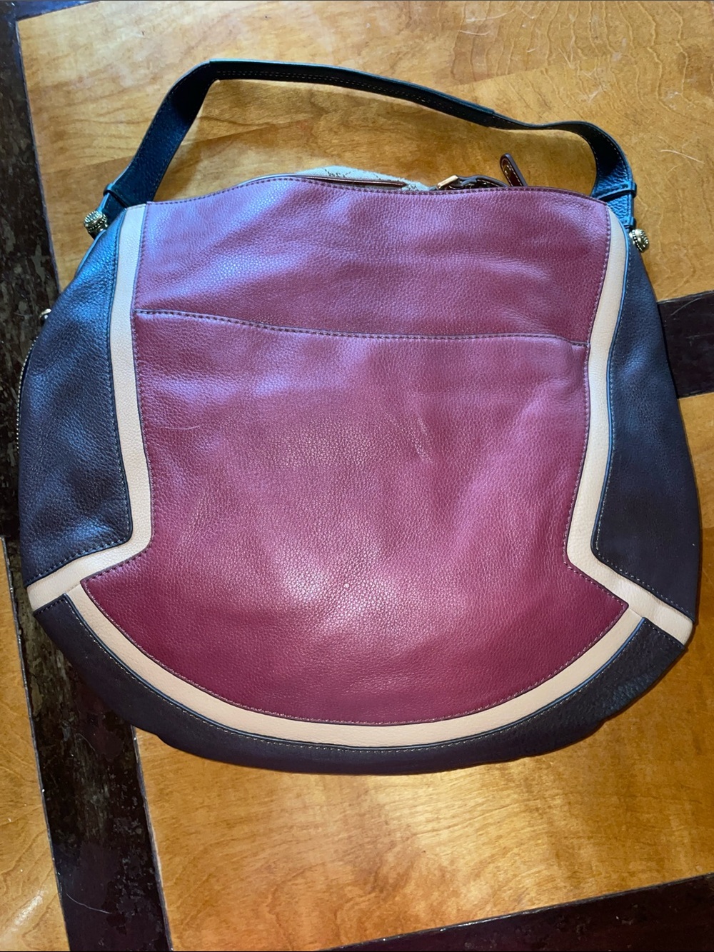 NEW OrYany Beautiful Colorblock Soft Leather Shoulder Bag.